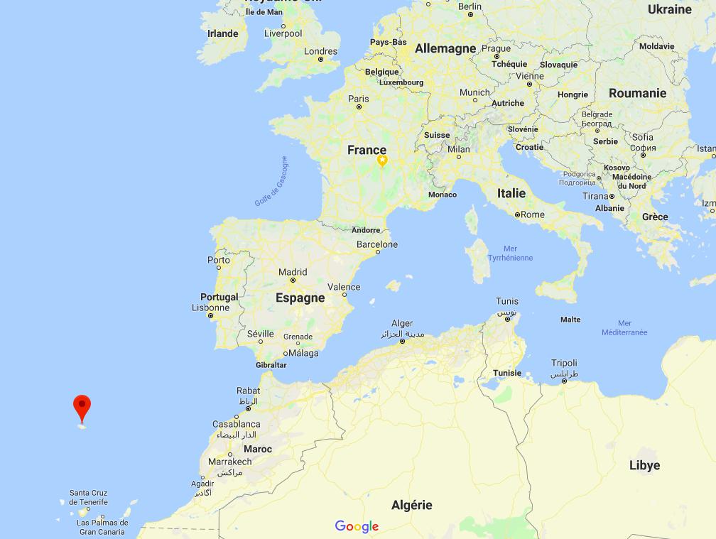 carte situation Madère
